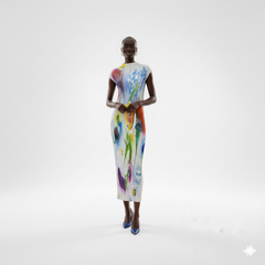 Iridescent Garden Pleated Dress