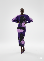 Abstract Print Pleated Dress