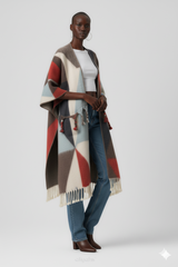 Colorblock Fringe Kimono