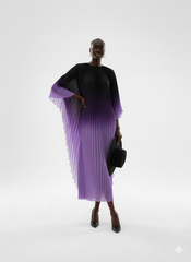 Elegant Olive Ombre Pleated Maxi Dress