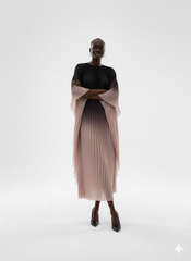 Elegant Olive Ombre Pleated Maxi Dress