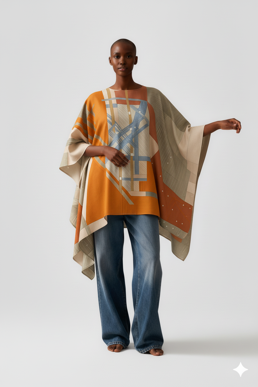 Modernist Grid Kaftan
