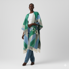 Colorblock Fringe Kimono