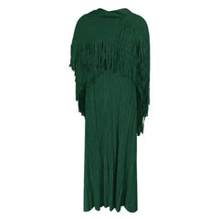 Taupe Pleated Pleated Dress