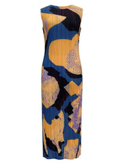 Abstract Jungle Pleated Midi Dress