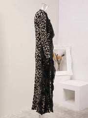 Bold Leopard‑Print Bodycon Midi Dress