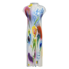 Iridescent Garden Pleated Dress