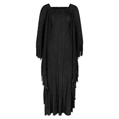 Taupe Pleated Pleated Dress