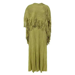 Taupe Pleated Pleated Dress