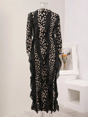 Bold Leopard‑Print Bodycon Midi Dress