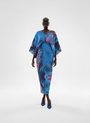 Vibrant Abstract Pleated Dress