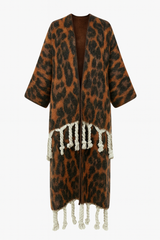 Colorblock Fringe Kimono