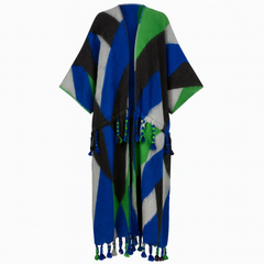 Colorblock Fringe Kimono