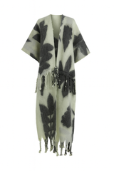 Colorblock Fringe Kimono