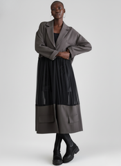 Urban Sheer-Layer Trench Dress