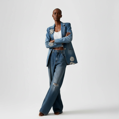 Glam Distress Statement Jacket Dress