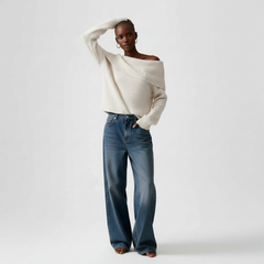 Romantic Slouchy Off-Shoulder Knit