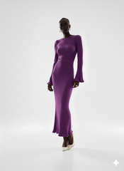 Elegant Ivory Pleated Maxi Dress