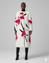 Artistic Patchwork Faux Fur Longline Coat