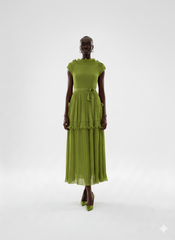 Sophisticated Pleated Midi Dress
