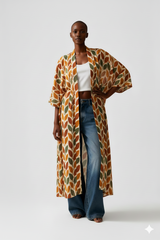 Longline Leaf Kimono