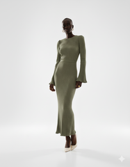 Elegant Ivory Pleated Maxi Dress