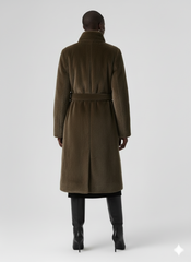 Olive Noir Faix Fur Coat