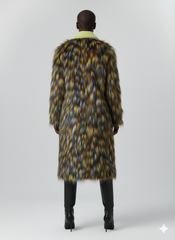 Lime Halo Faux Fur Coat