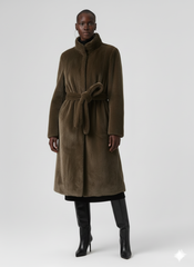 Olive Noir Faix Fur Coat