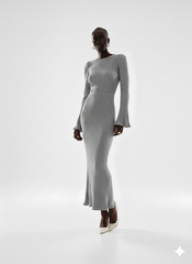 Elegant Ivory Pleated Maxi Dress