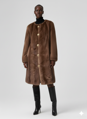 Gilded Chestnut Faux Fur Coat