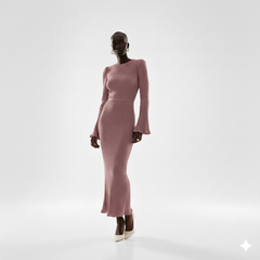 Elegant Ivory Pleated Maxi Dress