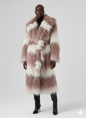 Rosé Frost Faux Fur Coat