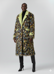 Lime Halo Faux Fur Coat
