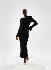 Elegant Ivory Pleated Maxi Dress