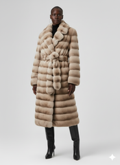 Champagne Veil Faux Fur Coat