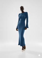 Elegant Ivory Pleated Maxi Dress