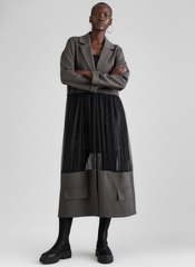 Urban Sheer-Layer Trench Dress