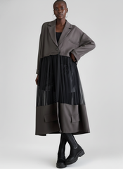 Urban Sheer-Layer Trench Dress