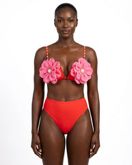 Unique Three-Dimensional Floral Swimsuit - front - Set2