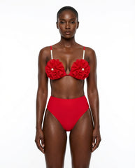 Unique Three-Dimensional Floral Swimsuit - front - Set6