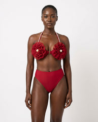 Unique Three-Dimensional Floral Swimsuit - front - Skirt