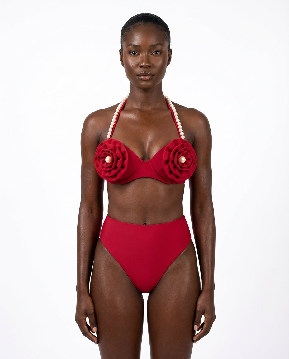 Unique Three-Dimensional Floral Swimsuit - front - Swimwear2